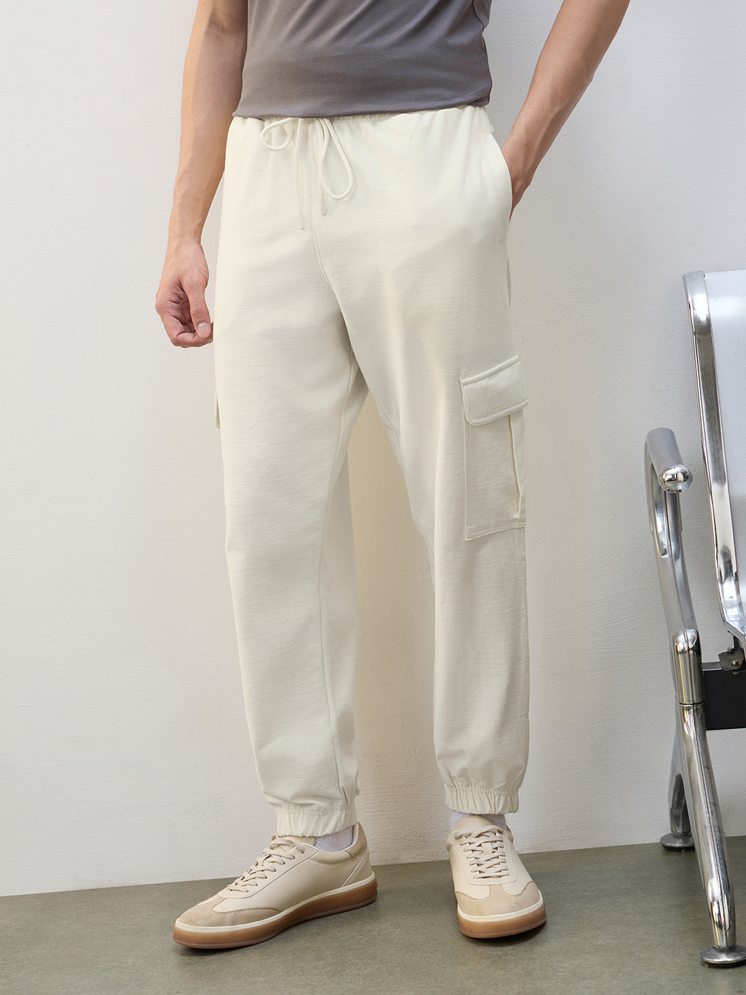 Cotton Twill Cargo Joggers