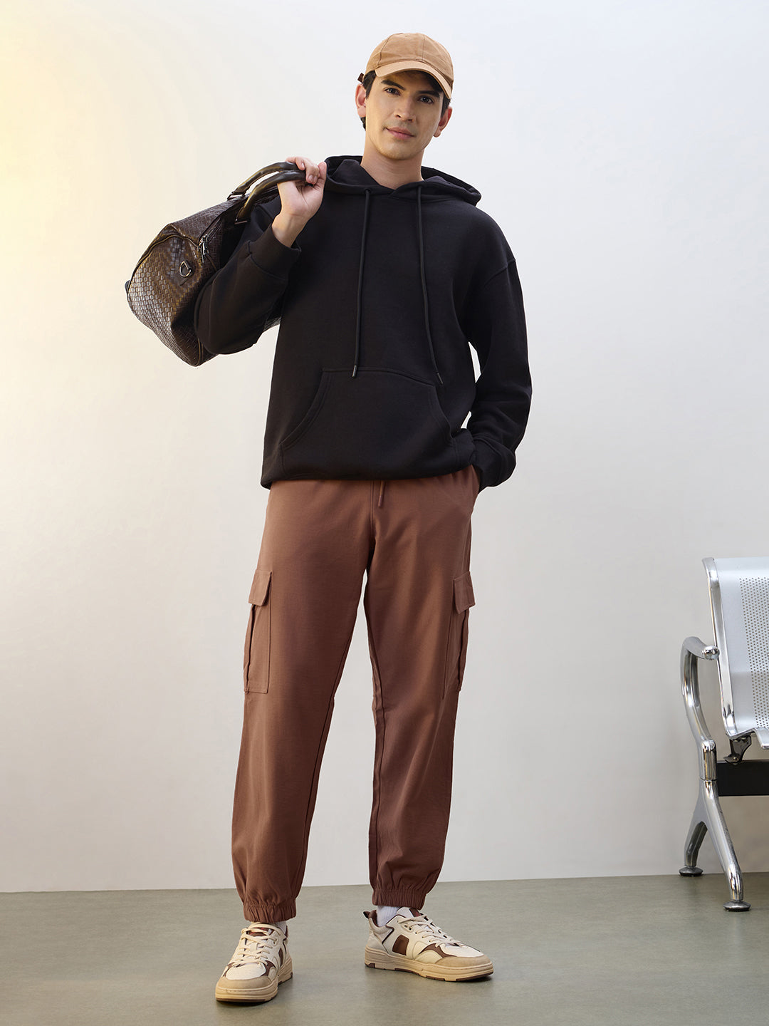 Cotton Twill Cargo Joggers