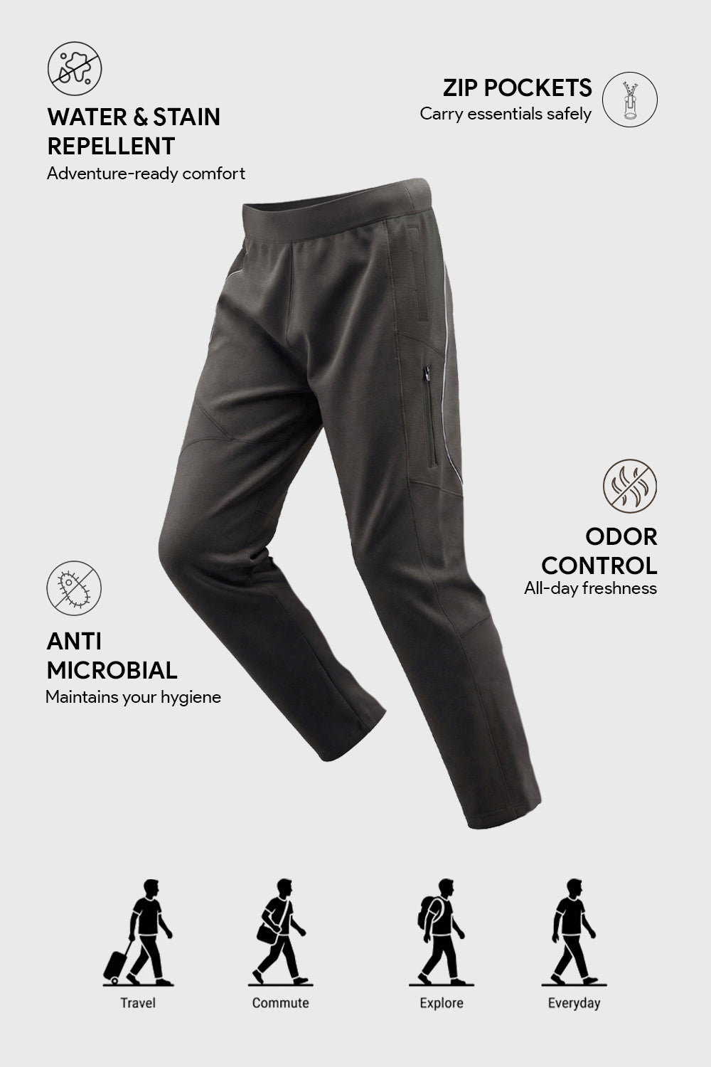 Straight Fit Travel Pants