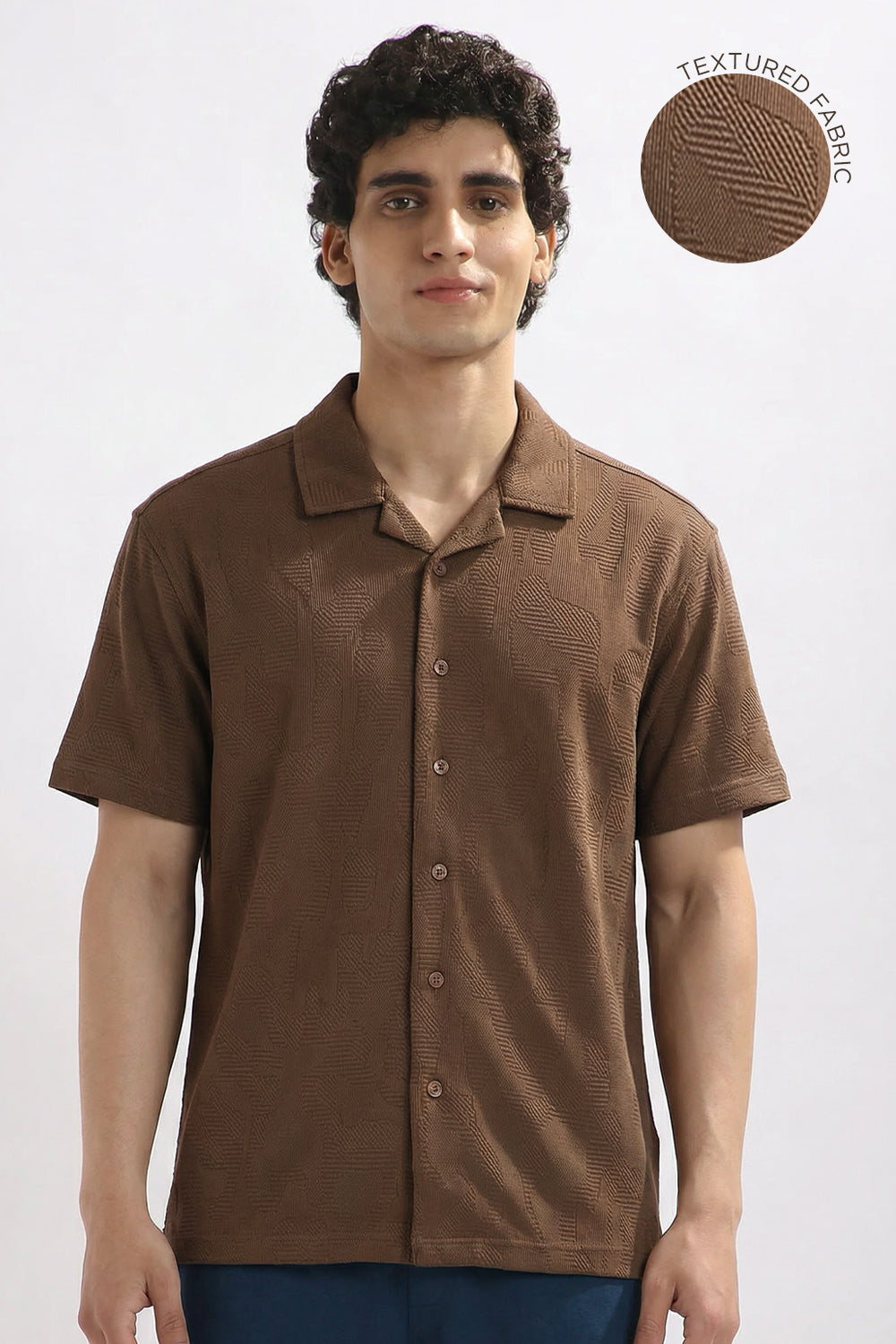 Textured Cuban Collar Shirt