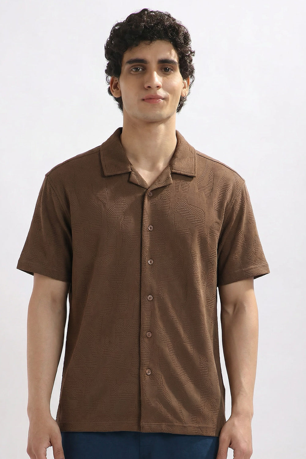 Textured Cuban Collar Shirt