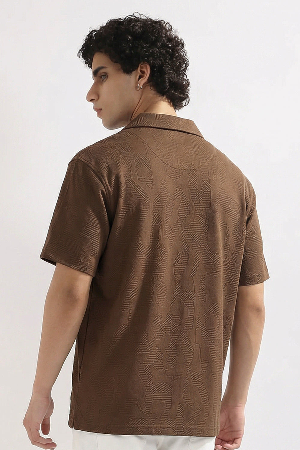 Textured Cuban Collar Shirt