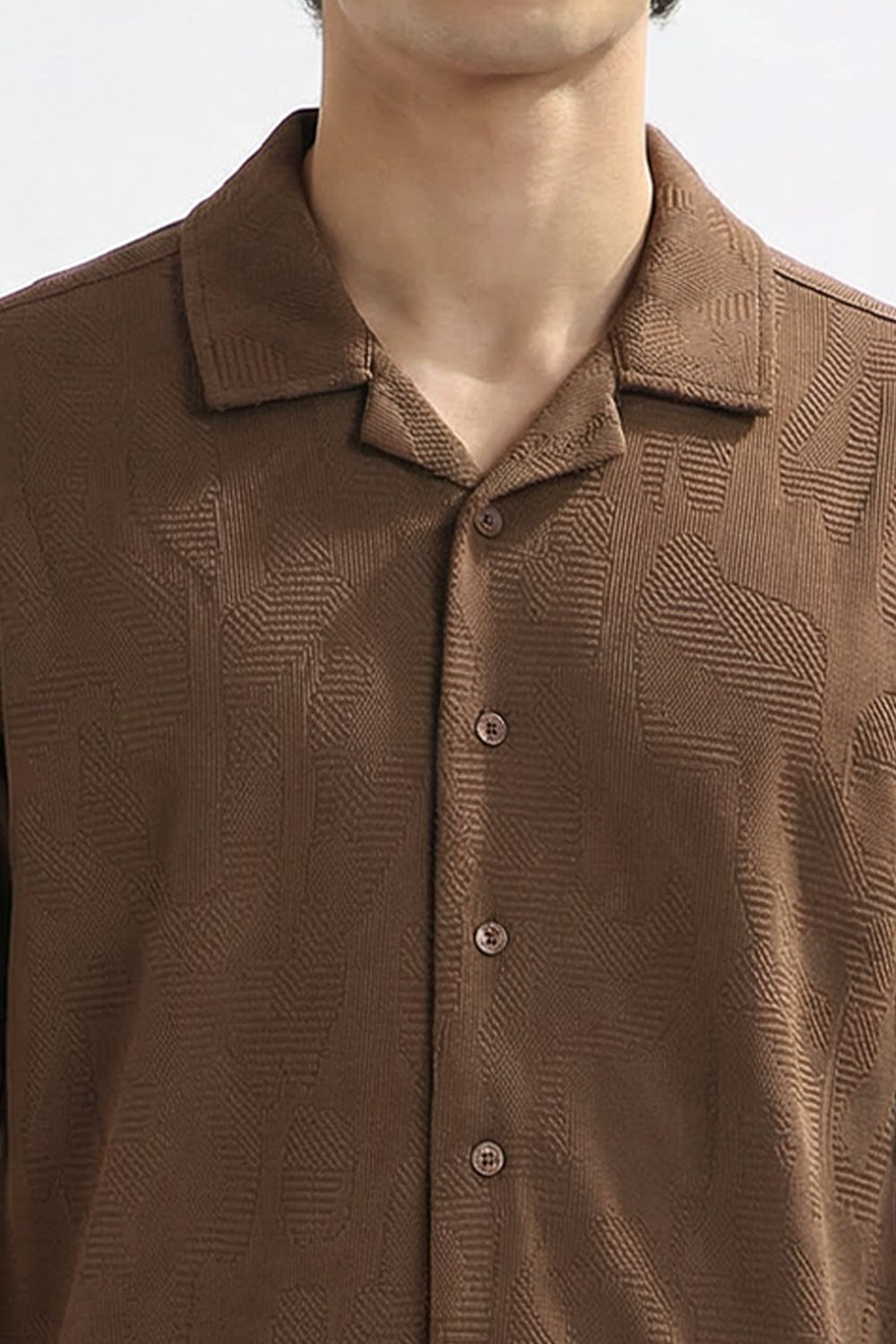 Textured Cuban Collar Shirt