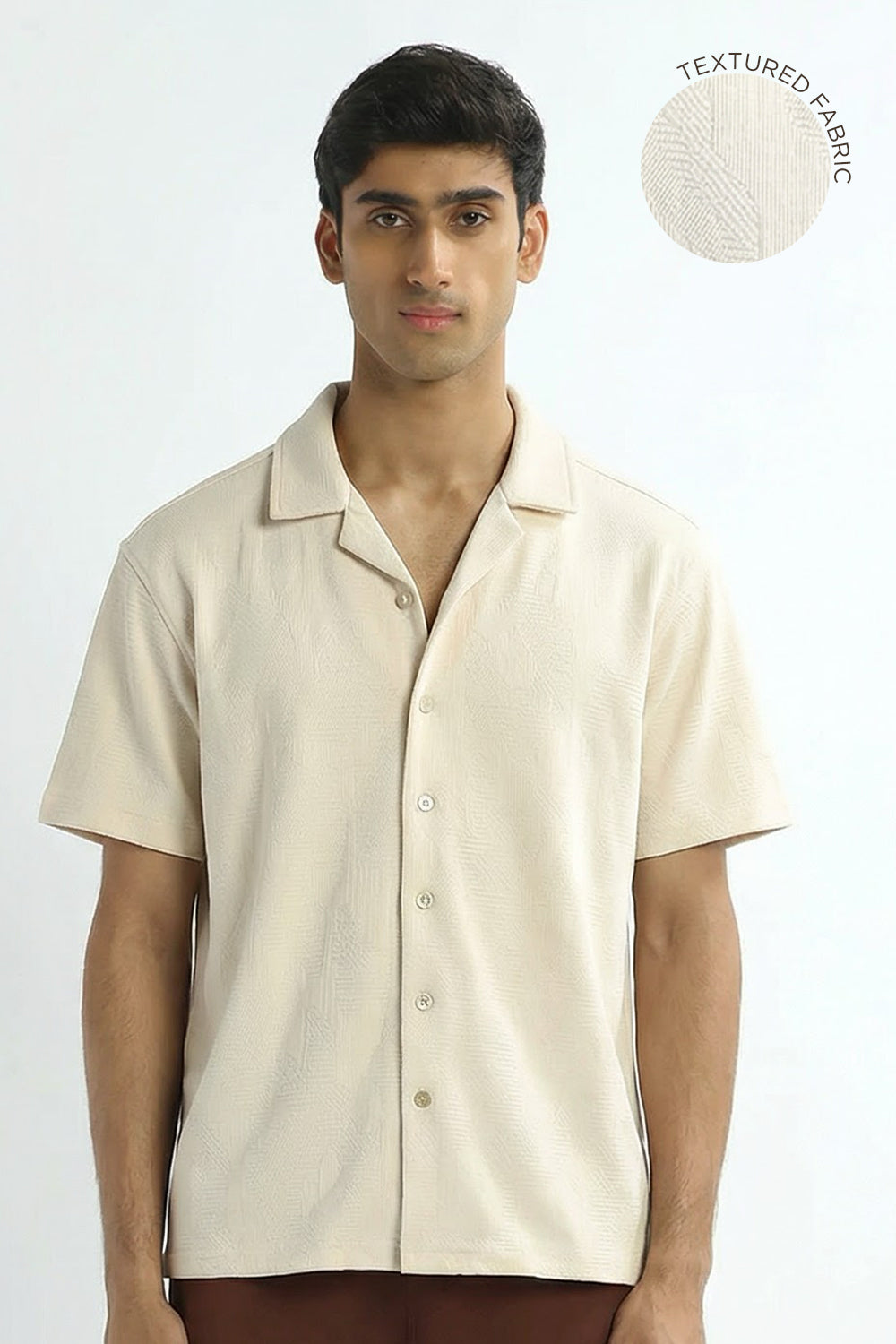 Textured Cuban Collar Shirt