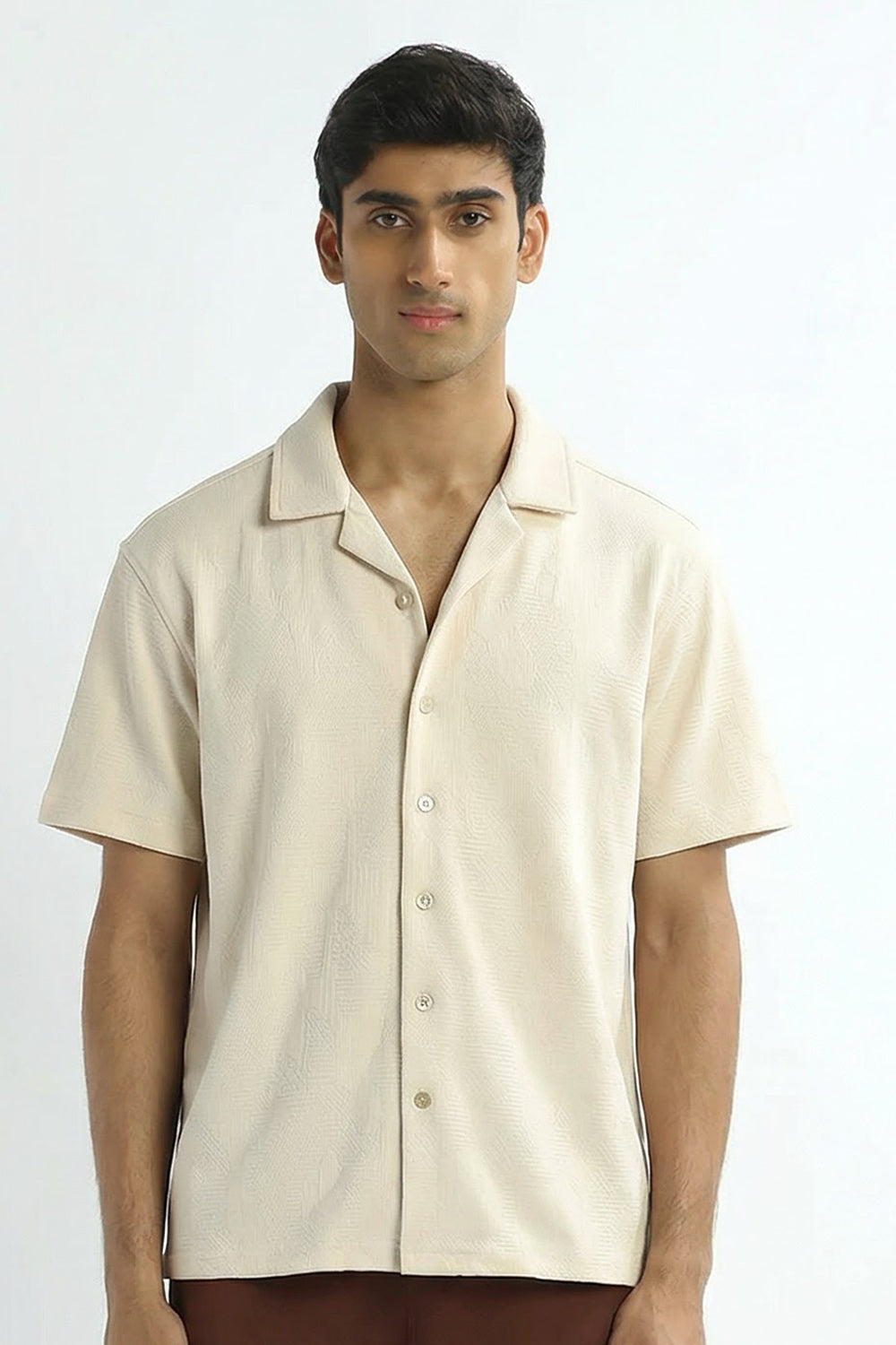 Textured Cuban Collar Shirt