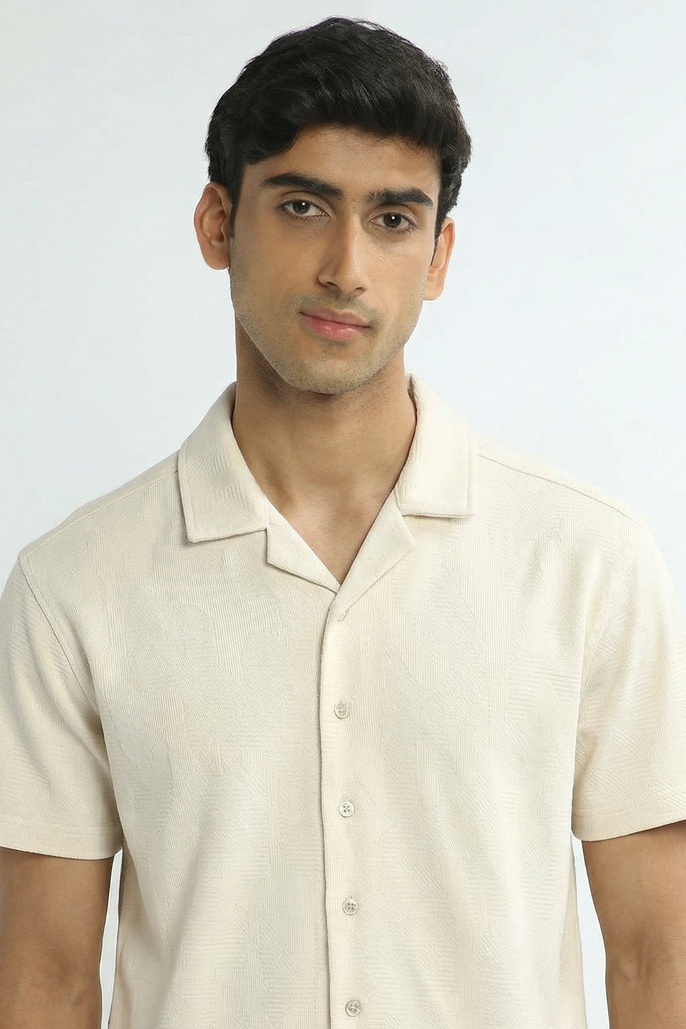 Textured Cuban Collar Shirt