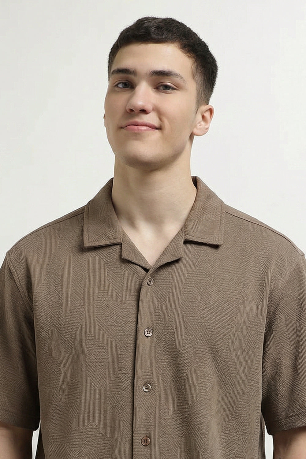 Textured Cuban Collar Shirt