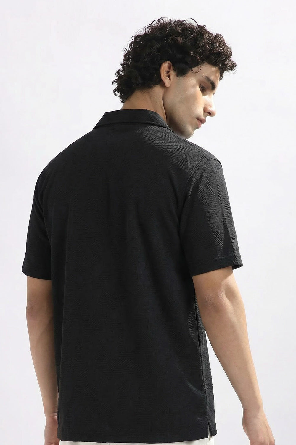 Textured Cuban Collar Shirt