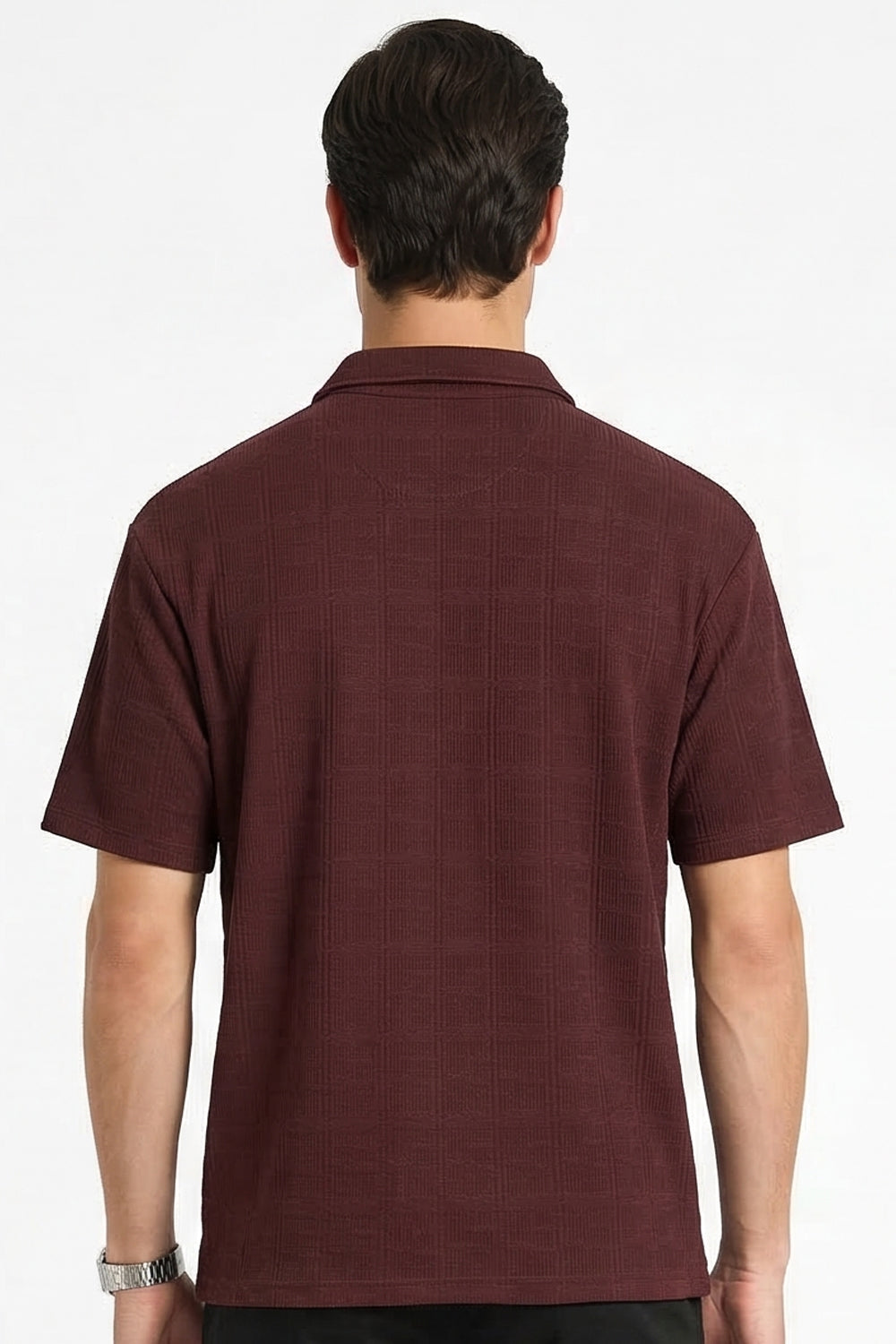 Textured Zip Polo