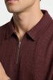 Textured Zip Polo