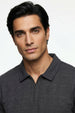 Textured Zip Polo
