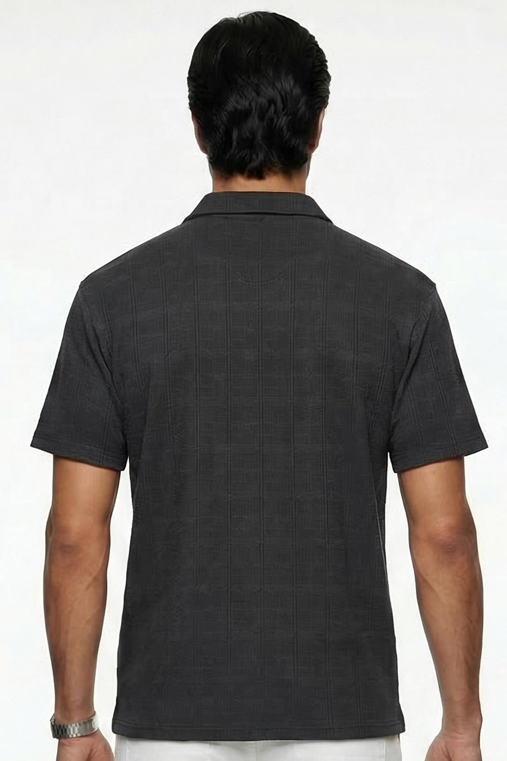 Textured Zip Polo