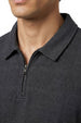 Textured Zip Polo