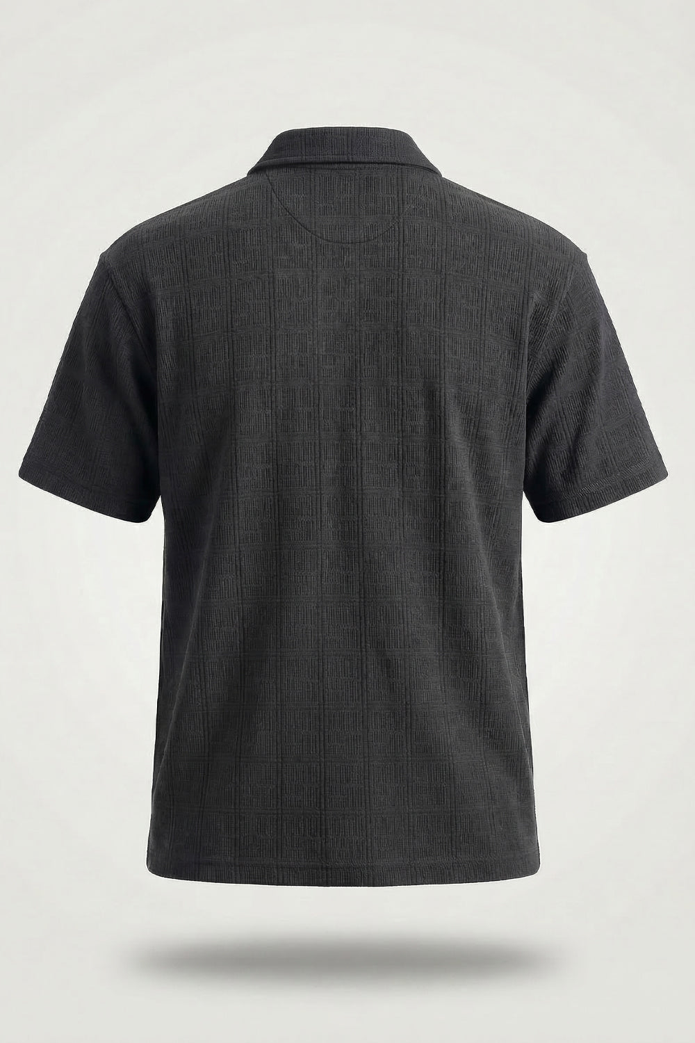 Textured Zip Polo