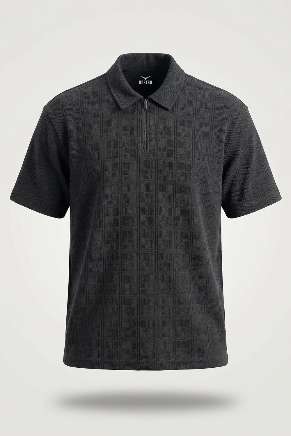Textured Zip Polo