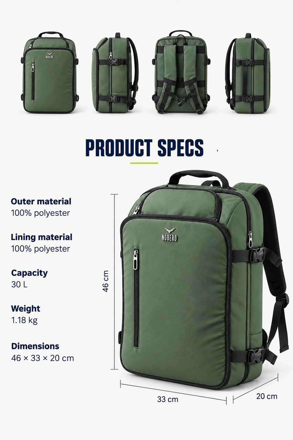 Nobero Vacuum Compression Travel Backpack