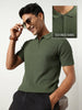 Cascade Zip Textured Polo T-Shirt