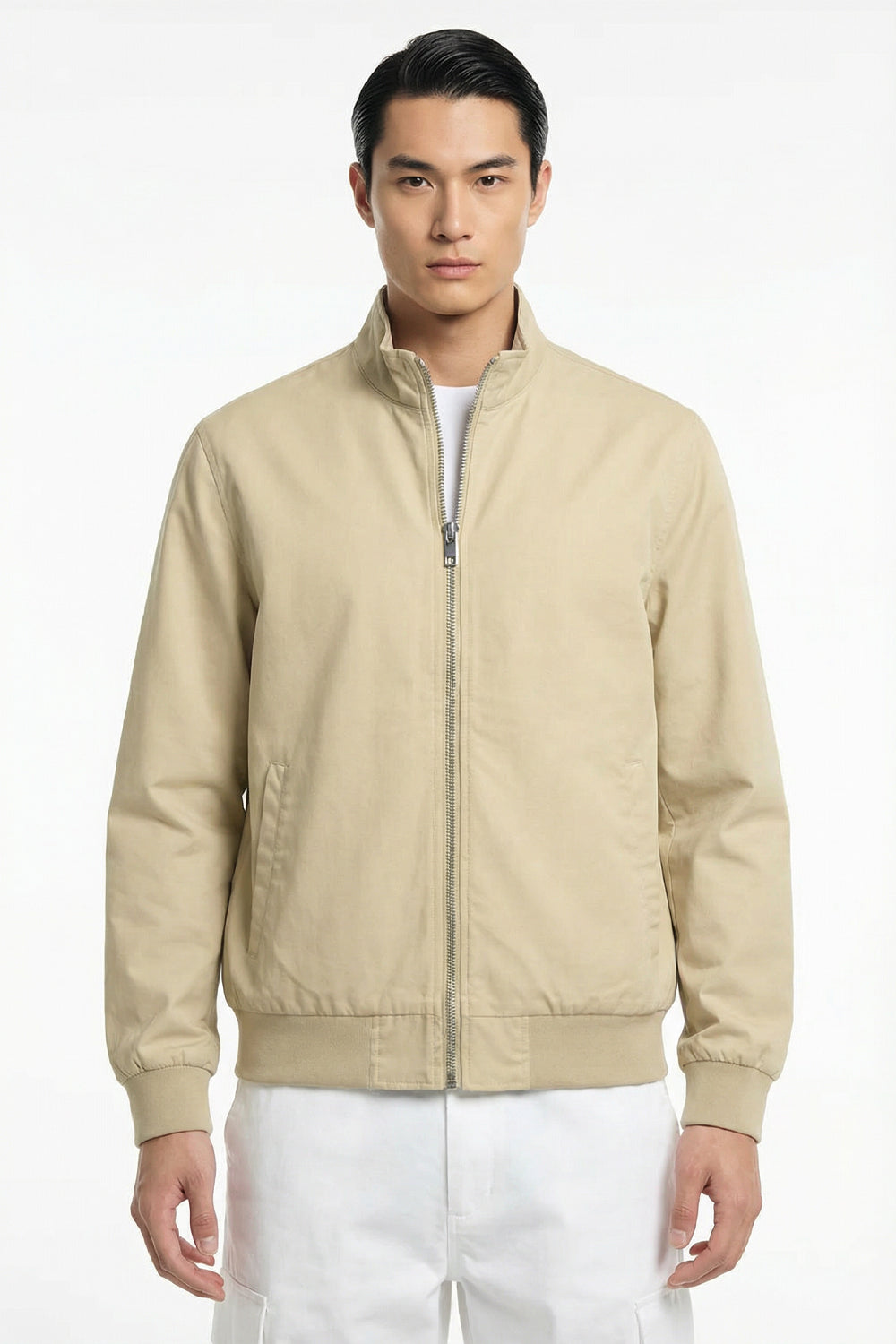 Mock Neck Bomber Jacket