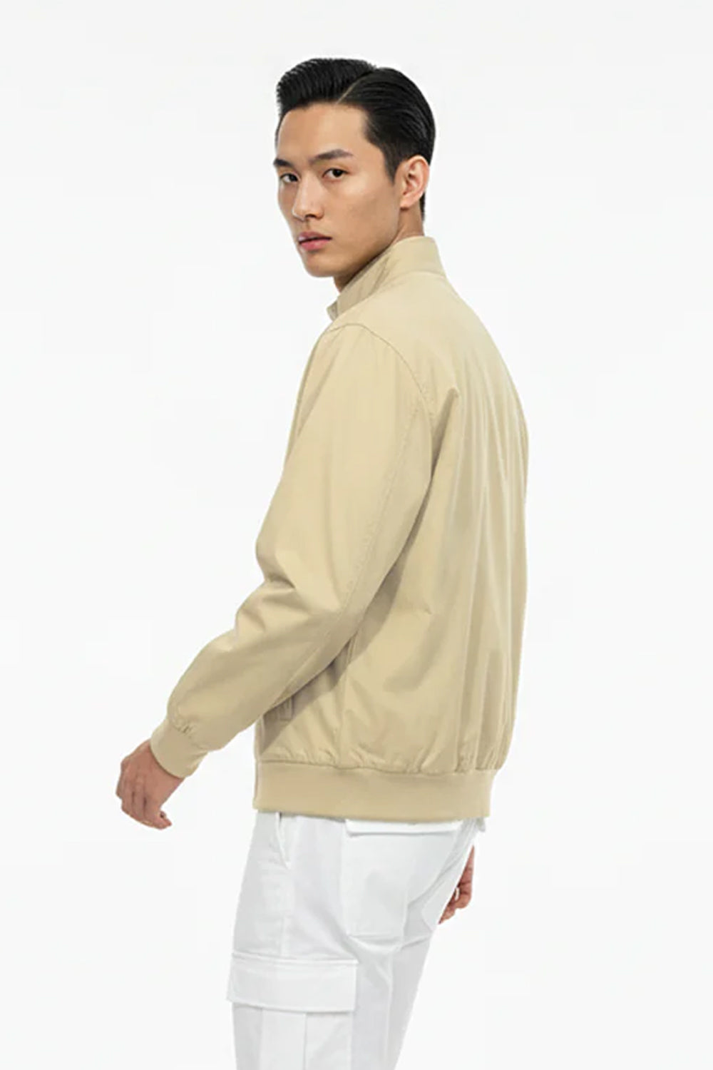 Mock Neck Bomber Jacket