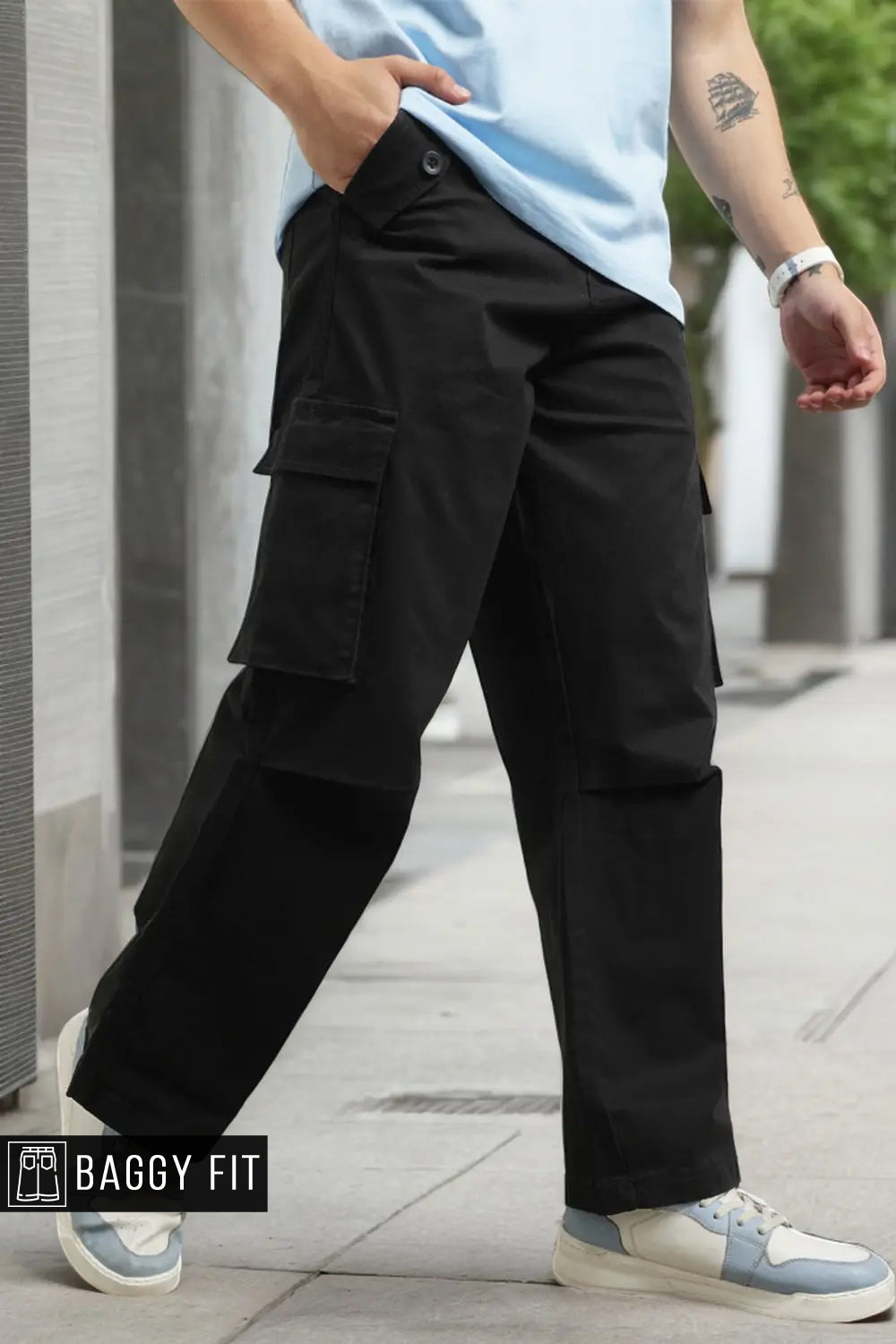 Baggy Fit Woven Cargo Pants