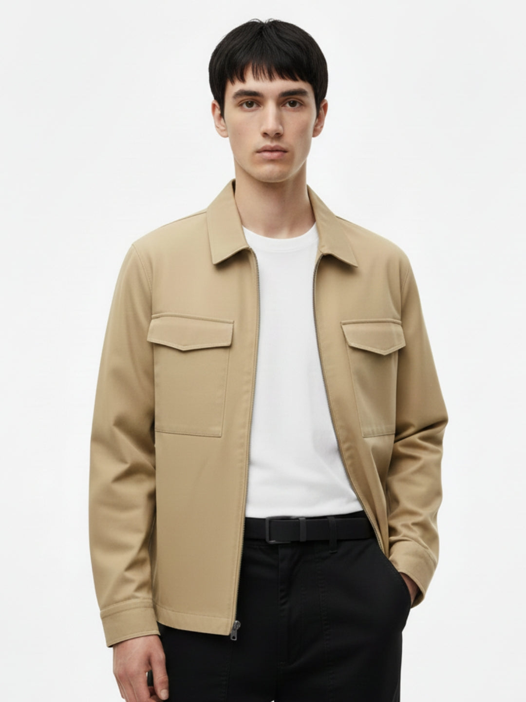 Zip Open Cotton Twill Jacket