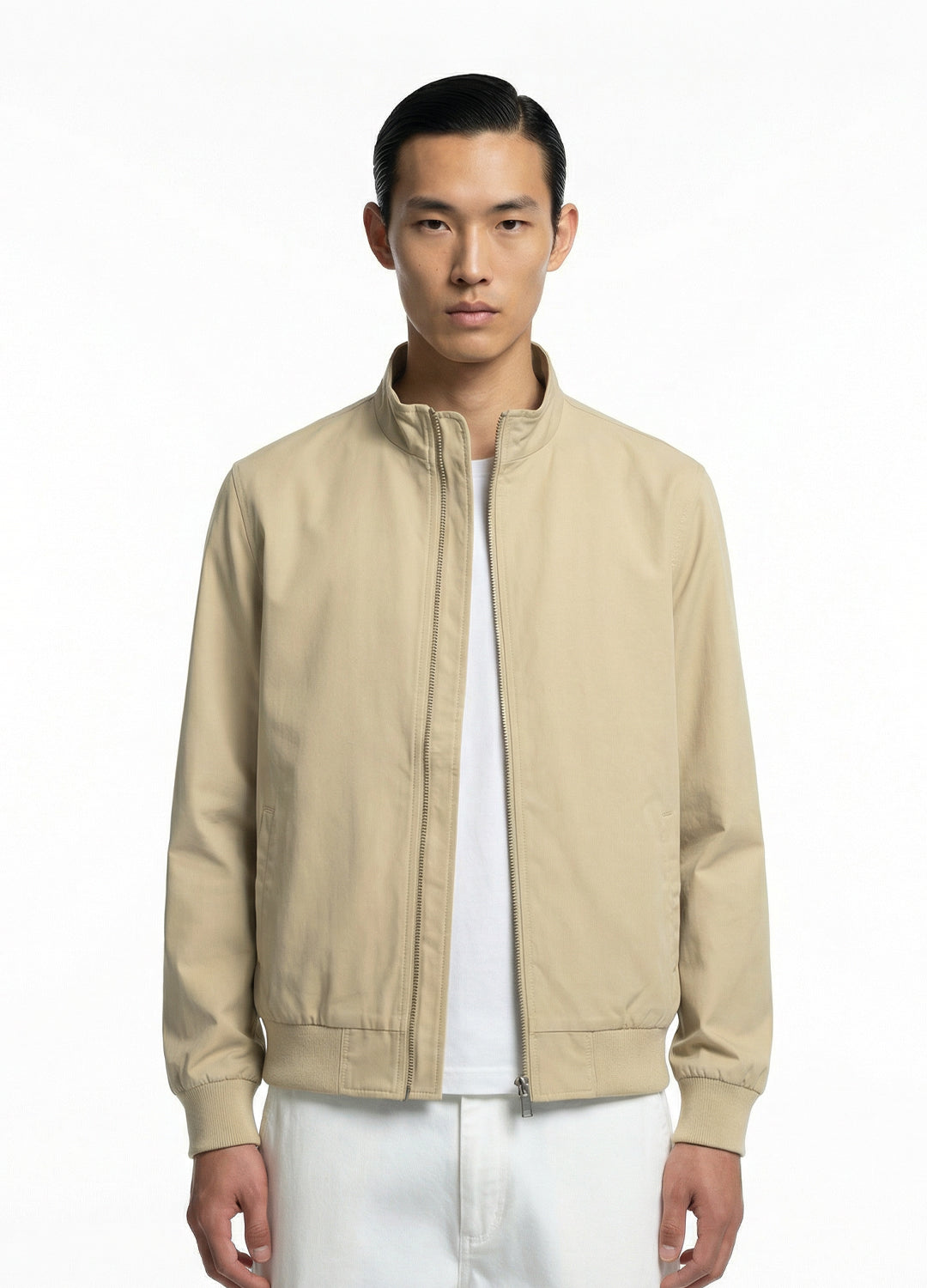 Mock Neck Bomber Jacket