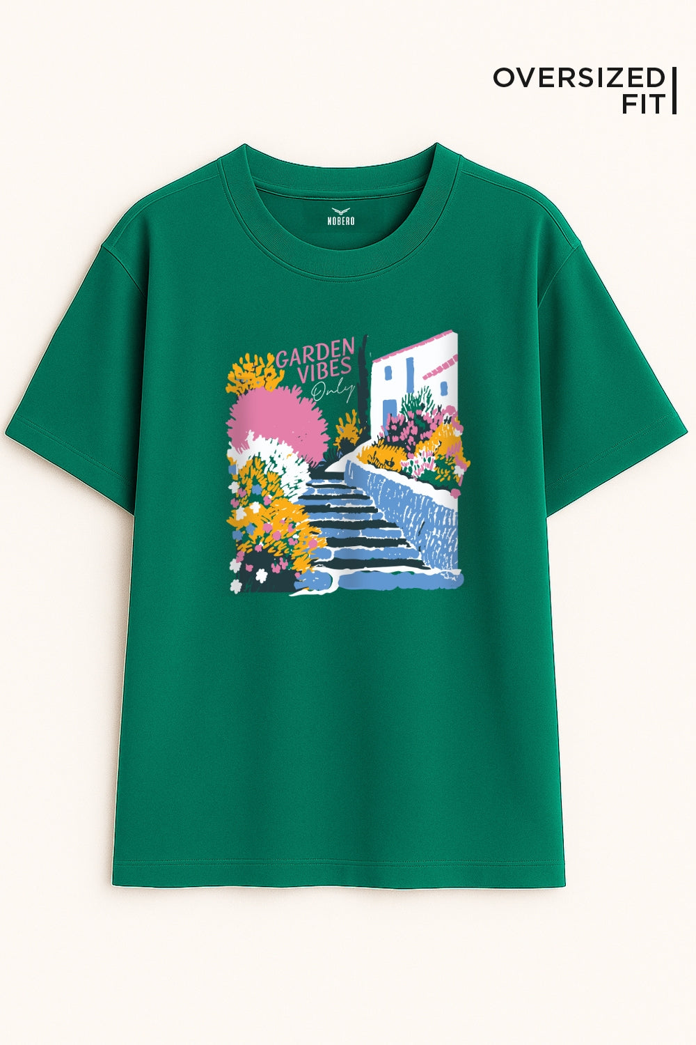 Garden Vibes Oversized Fit Women Tee
