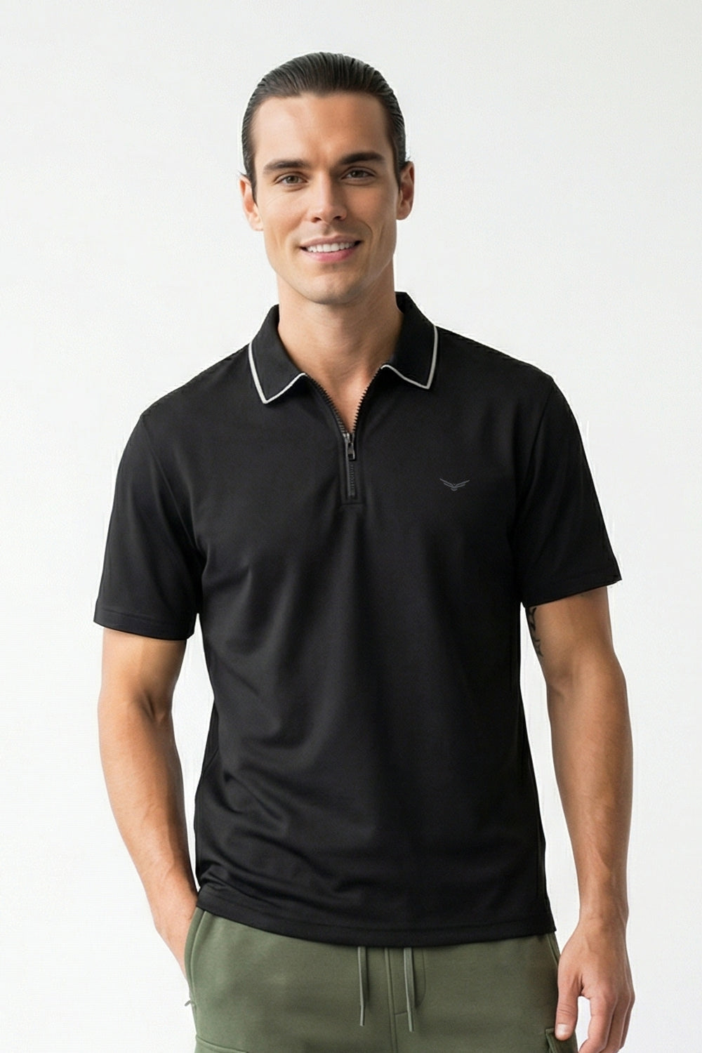 Zip Collar Polo T-Shirt