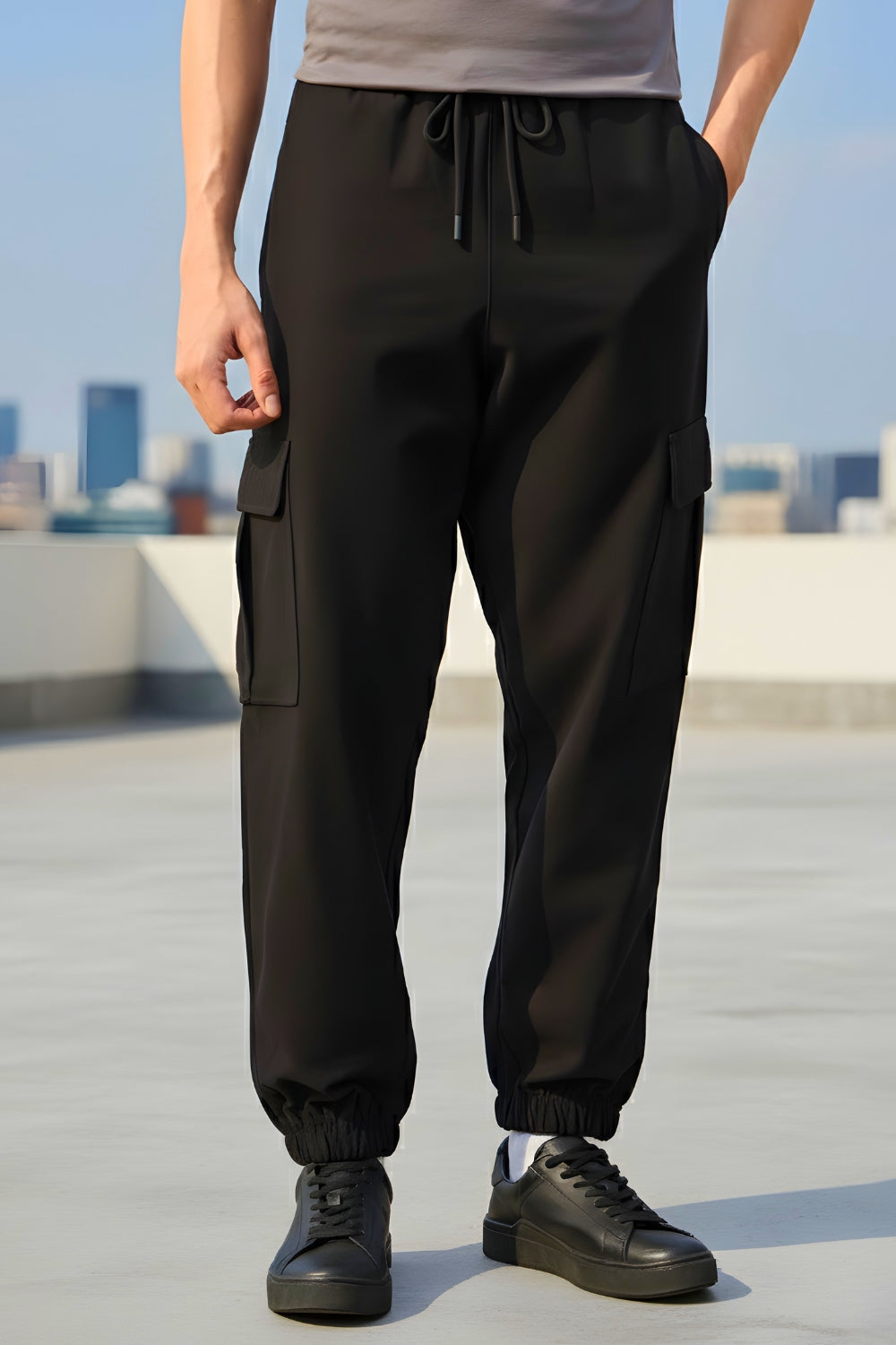 Cotton Twill Cargo Joggers