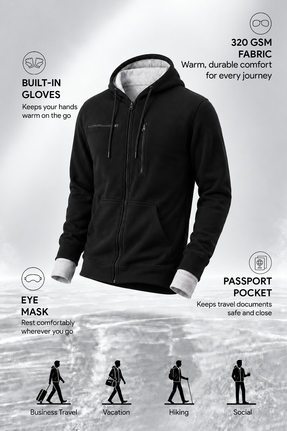 Wanderer - Travel Hoodie