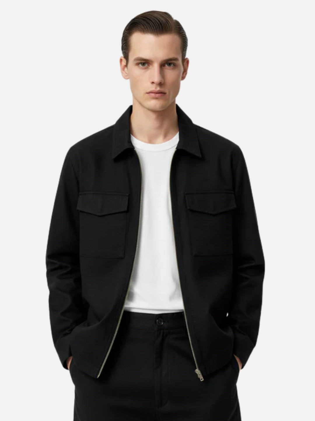 Zip Open Cotton Twill Jacket