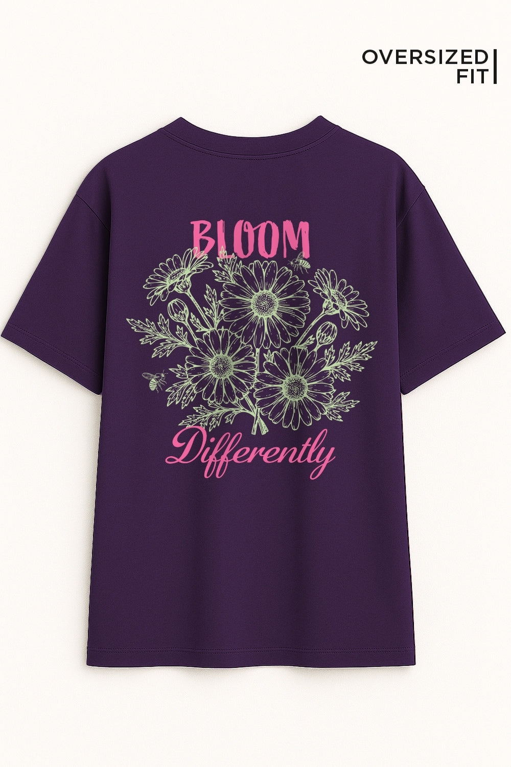 Bloom Differently - Floral Oversized Fit Women Tee