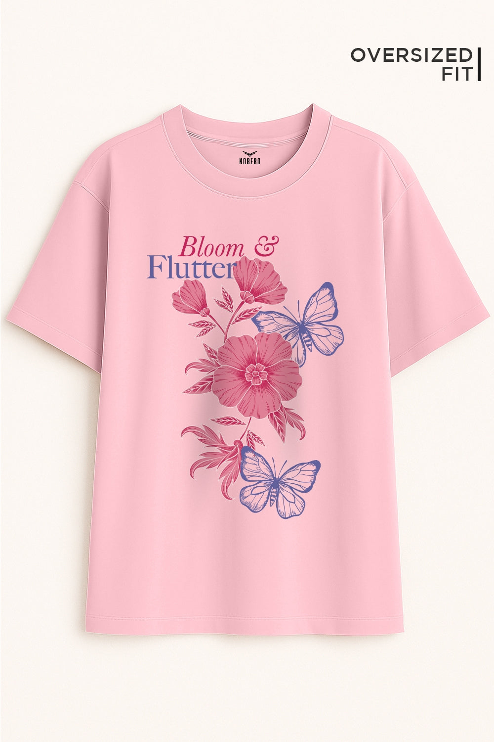 Bloom & Flutter Oversized Fit Women Tee