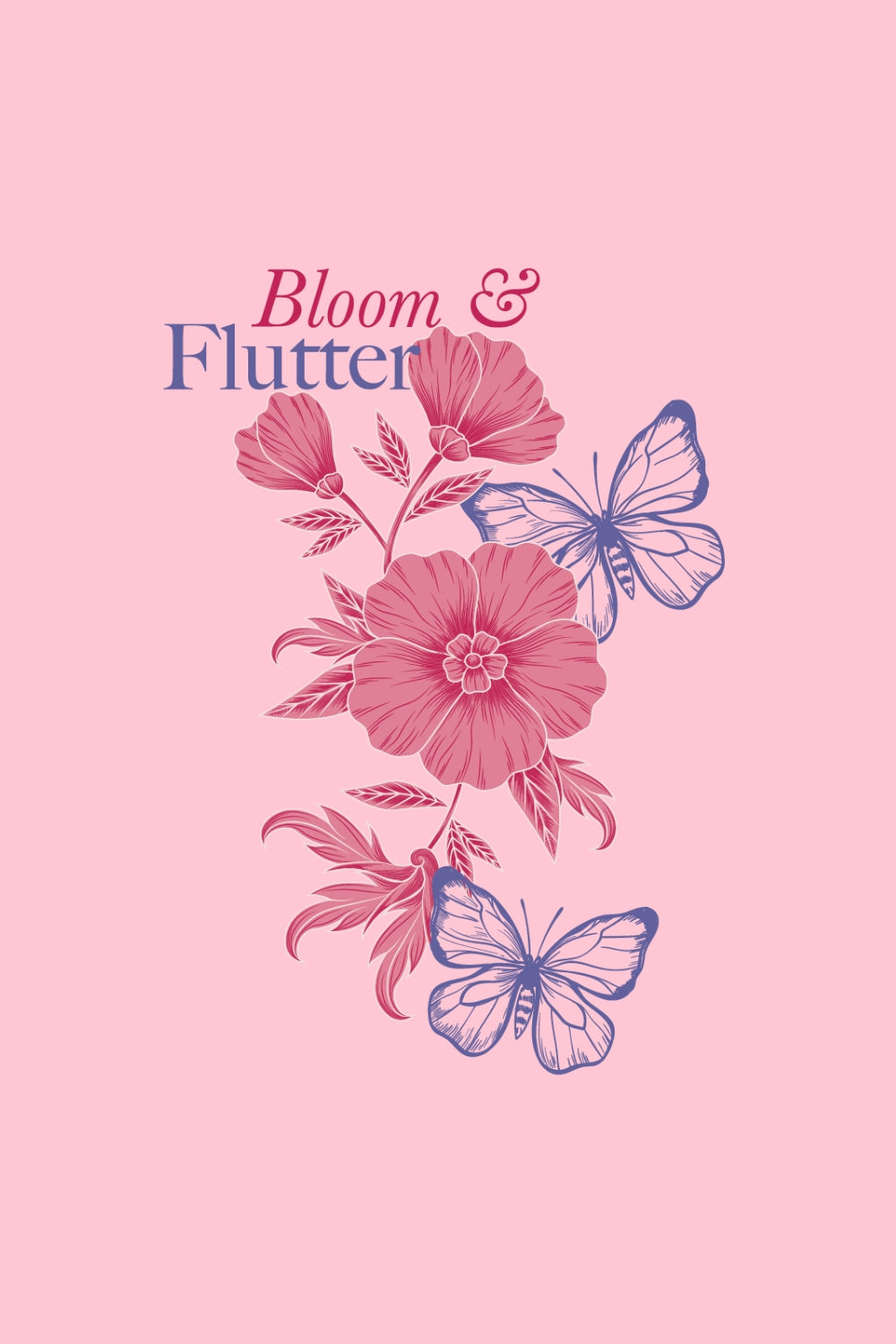Bloom & Flutter Oversized Fit Women Tee