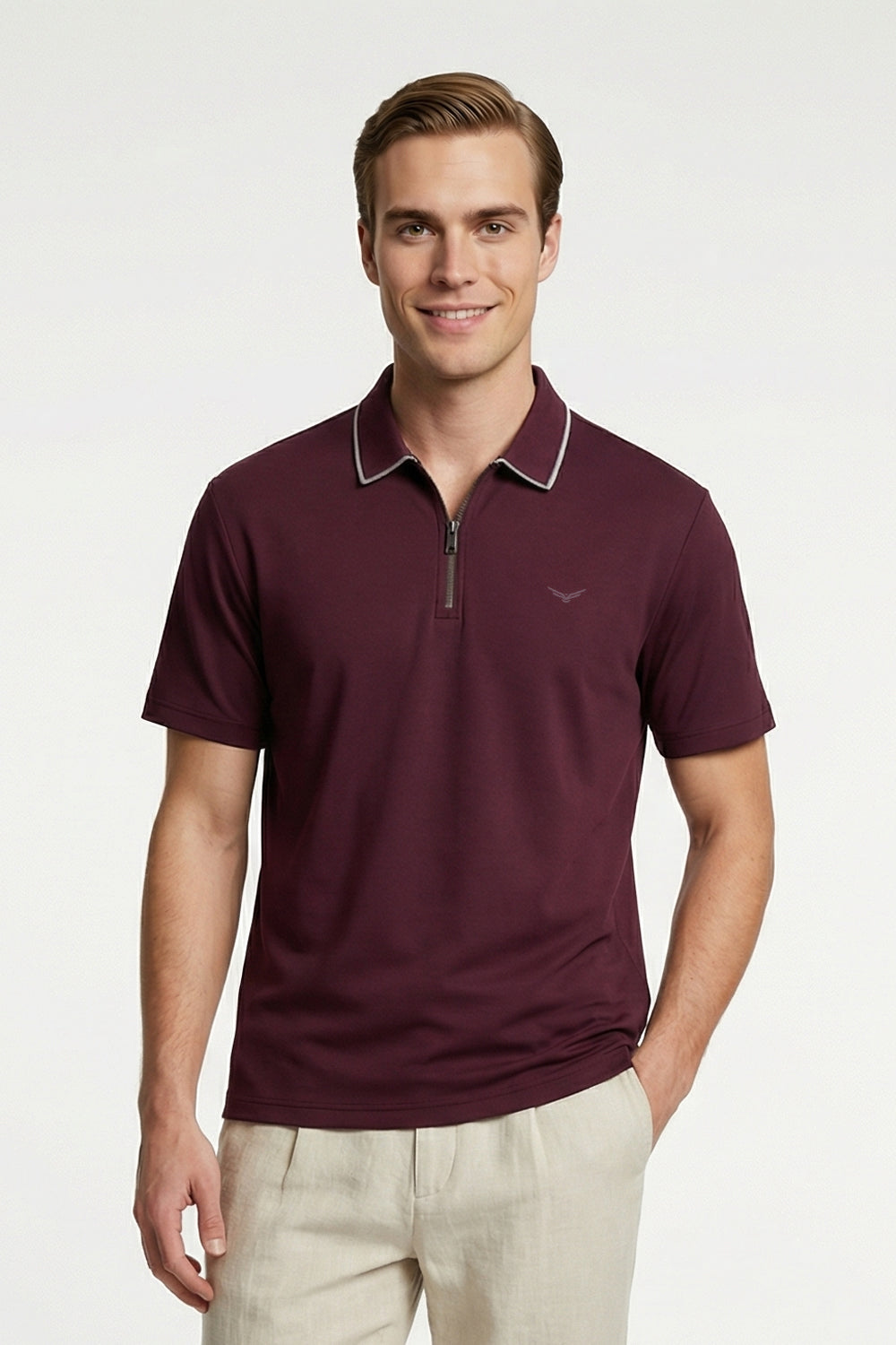 Zip Collar Polo T-Shirt