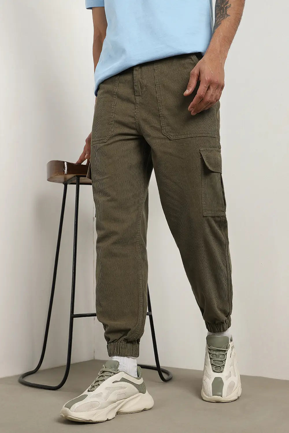 Oversized Corduroy Cargo Joggers