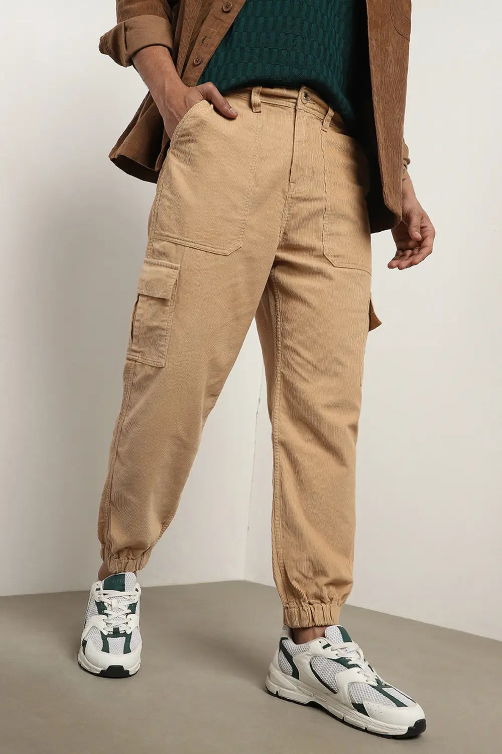 Oversized Corduroy Cargo Joggers