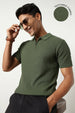 Cascade Zip Textured Polo T-Shirt