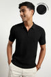 Cascade Zip Textured Polo T-Shirt