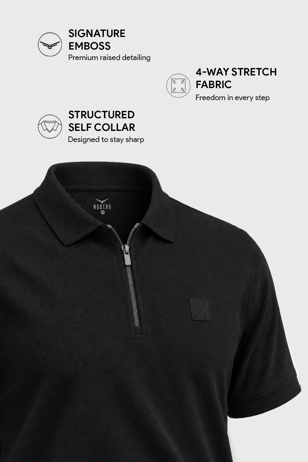 Travel Zip Polo T-Shirt