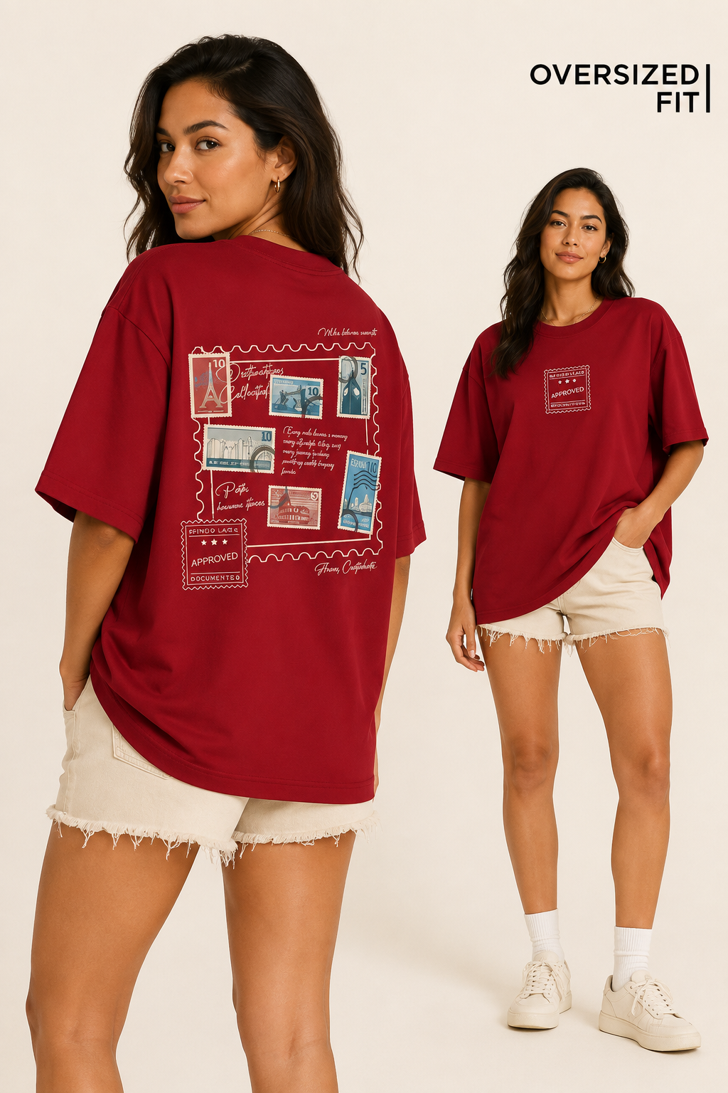 No Fixed Place Oversized Fit Women Tee
