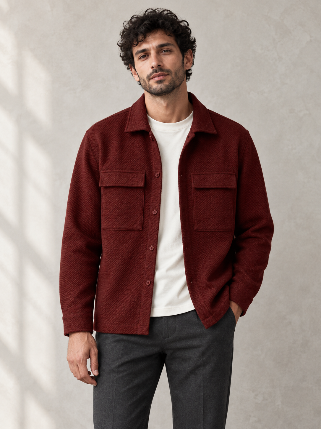 Textured Relax Fit Shacket