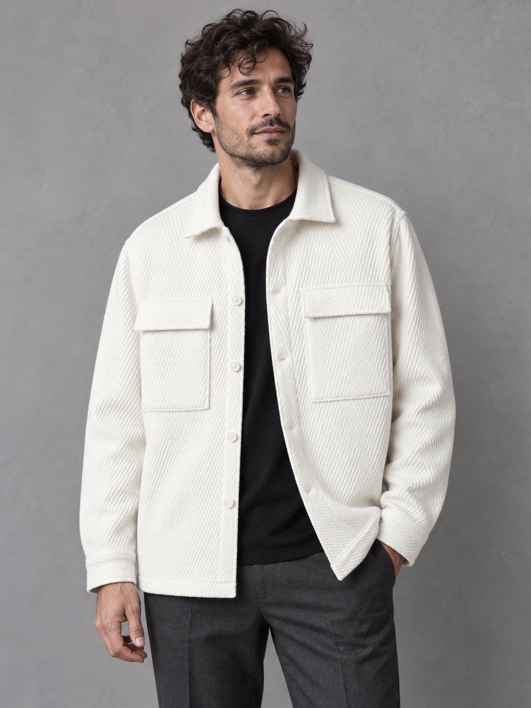 Textured Relax Fit Shacket