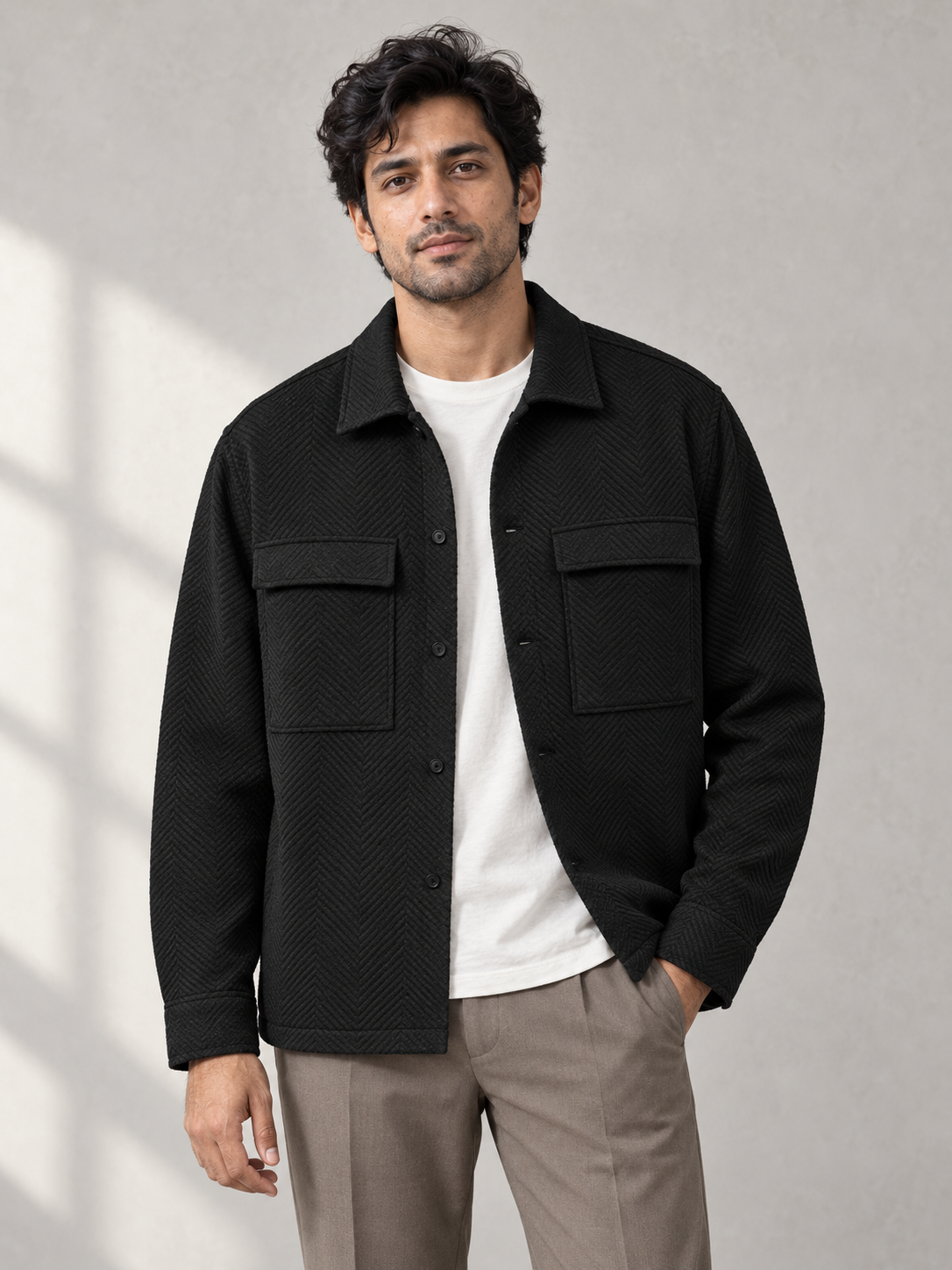 Textured Relax Fit Shacket