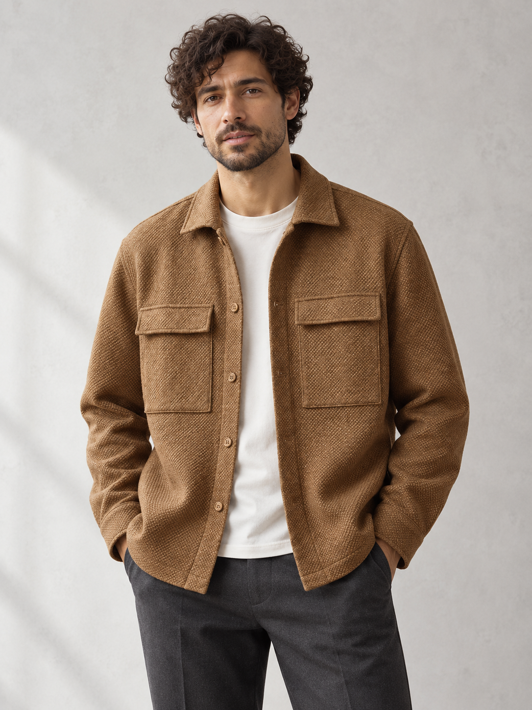 Textured Relax Fit Shacket