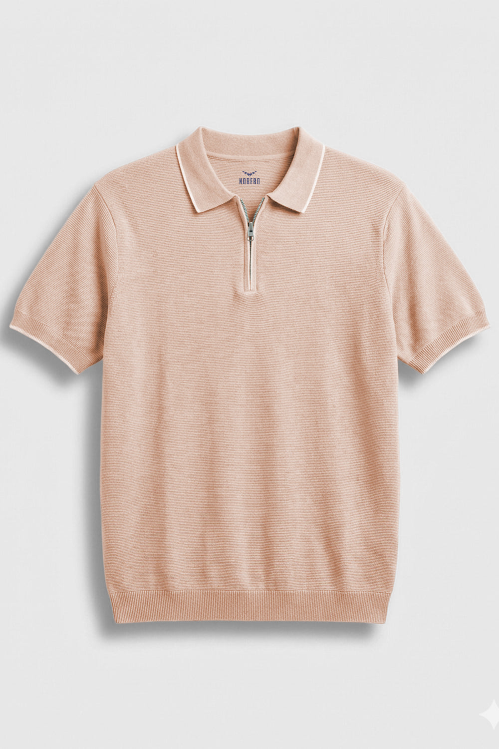 Concealed Zip Knit Polo T-Shirt