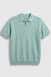 Concealed Zip Knit Polo T-Shirt