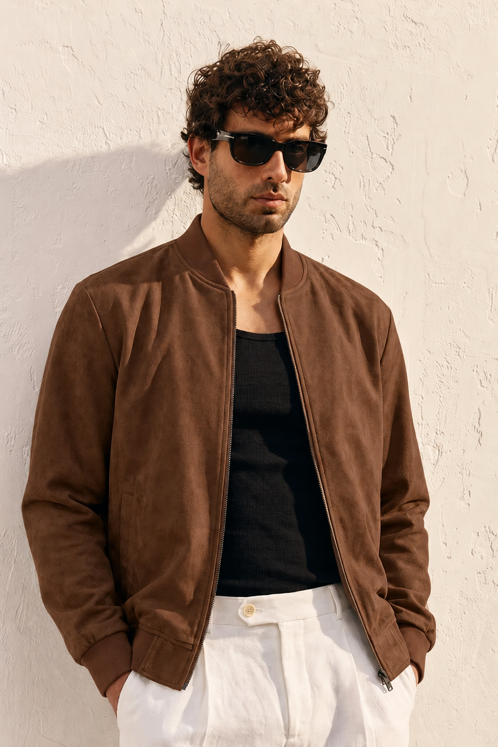 Refined Suede Bomber