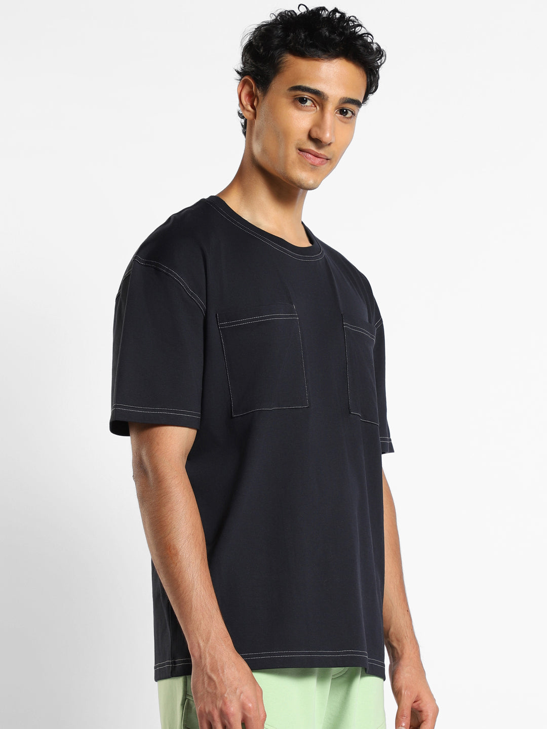 Contrast Stitch Oversized T-Shirt