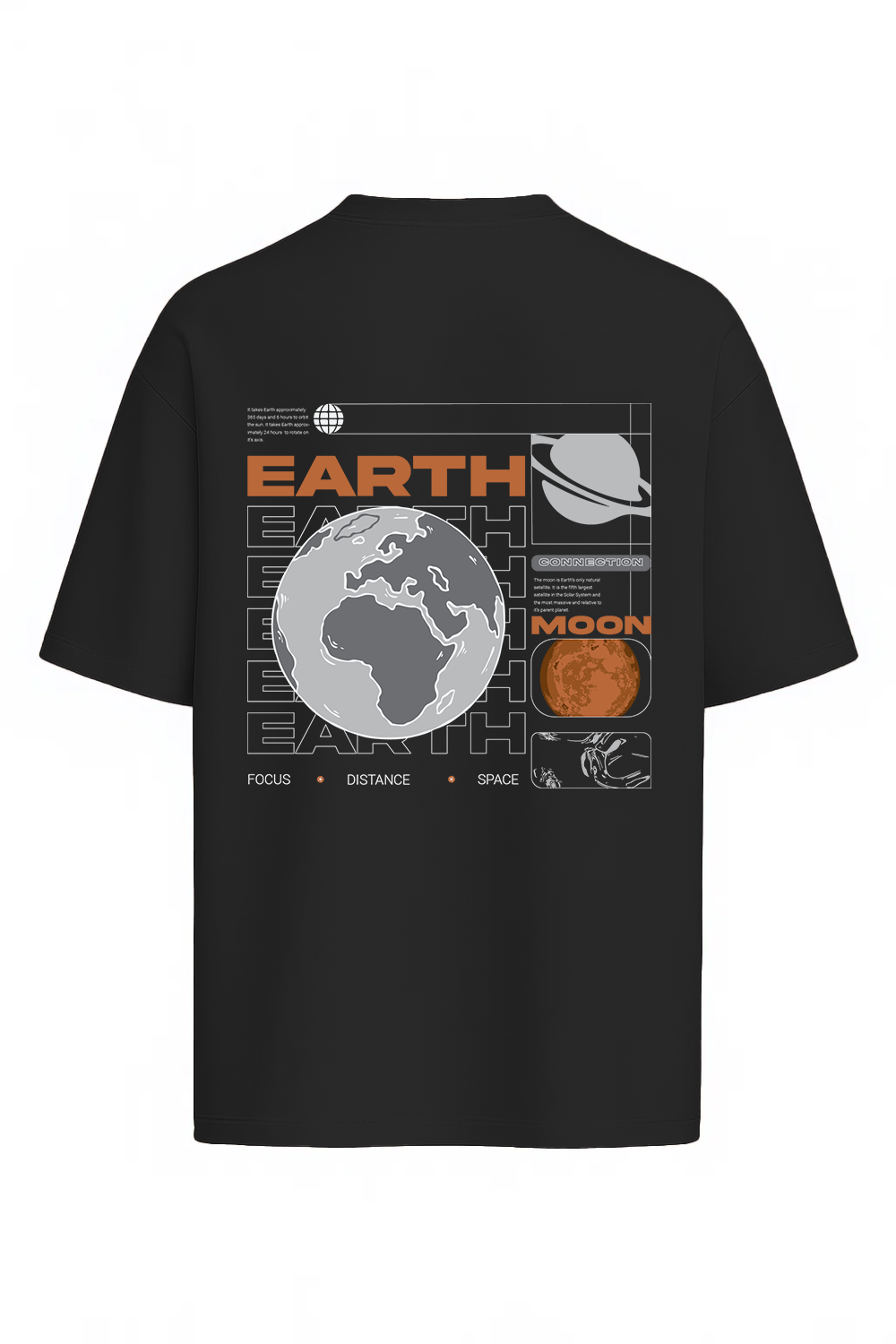 Earth and moon connection Oversized T-Shirt